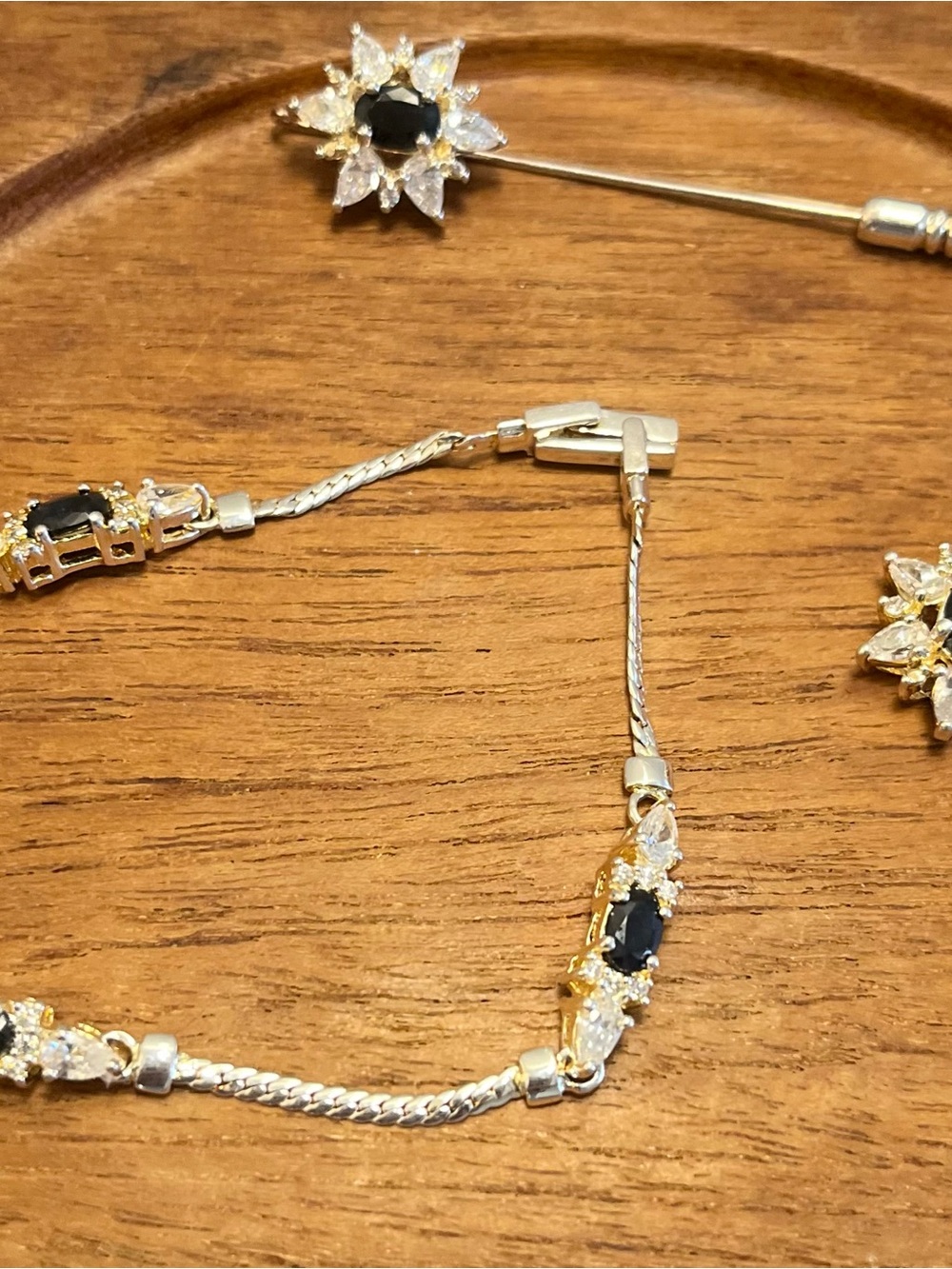 Sterling Silver and Sapphire Jewelry Set